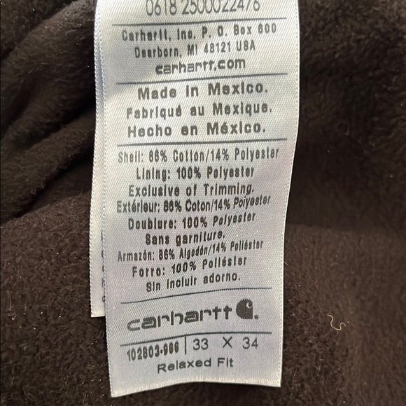 Carhartt Men's Fleeced Lined Blue Jeans - Picture 4 of 4